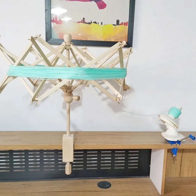 

1pc Umbrella Shape Wooden Yarn Winder, Adjustable Yarn Spool Holder for Knitting, Embroidery, Roving, Crochet DIY Handicrafts