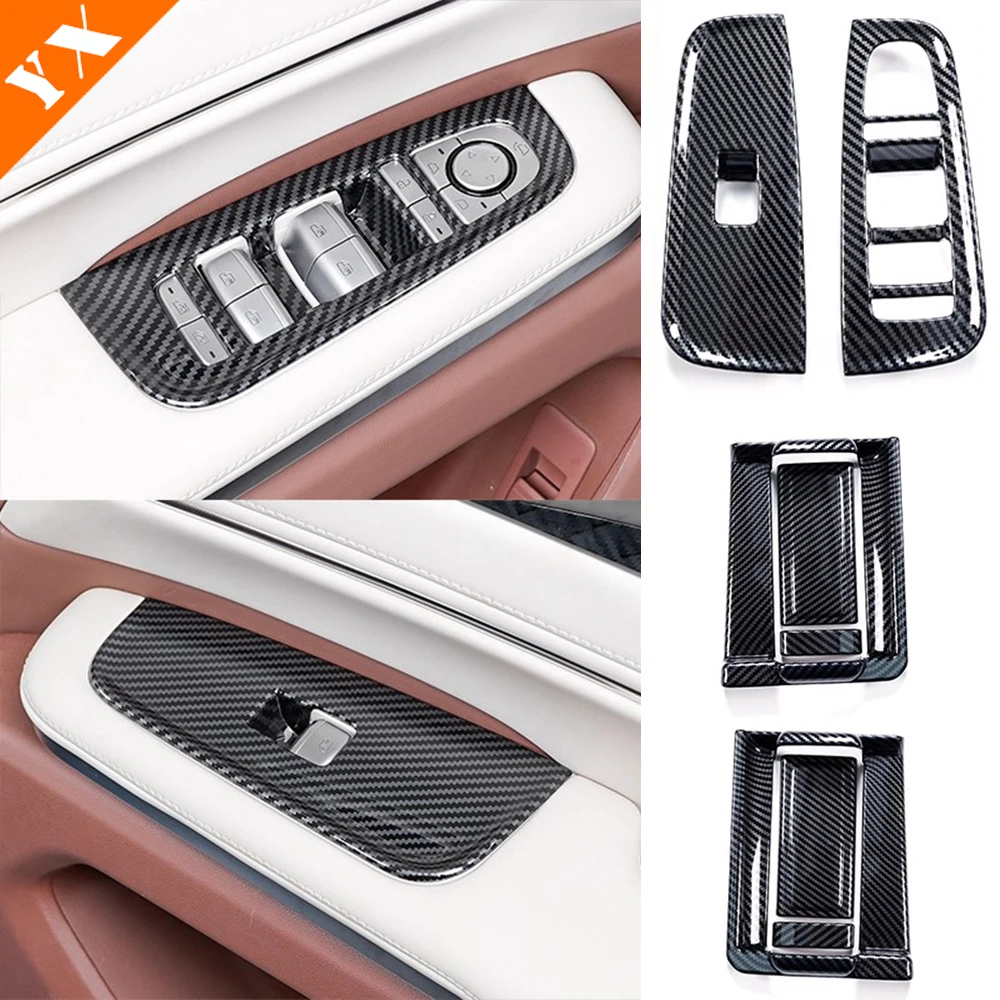 ل BYD M9 2025 2026 اكسسوارات لوحة مفاتيح زجاجية للسيارة ، وسادة مسند الذراع الداخلي ، غطاء مقبض باب السيارة ، غطاء تزيين السيارة