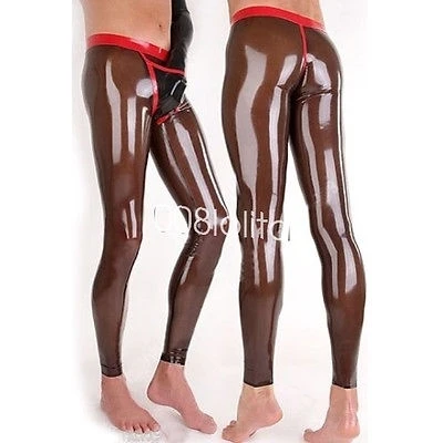 

Hot Sell Latex Gummi Leggings Mit Penishülle Rubber Pants Gummihose XXS-XXL