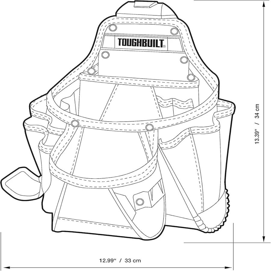 Imagem -02 - Multi-funcional Ferramenta Bolsa 23 Bolsos e Loops Ferramenta Bolsa com Clip Organizador de Armazenamento Portátil Toughbuilt-tb-ct01