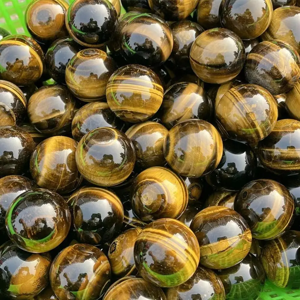 35mm Natural Tiger s Eye Quartz Crystal Sphere Ball Healing