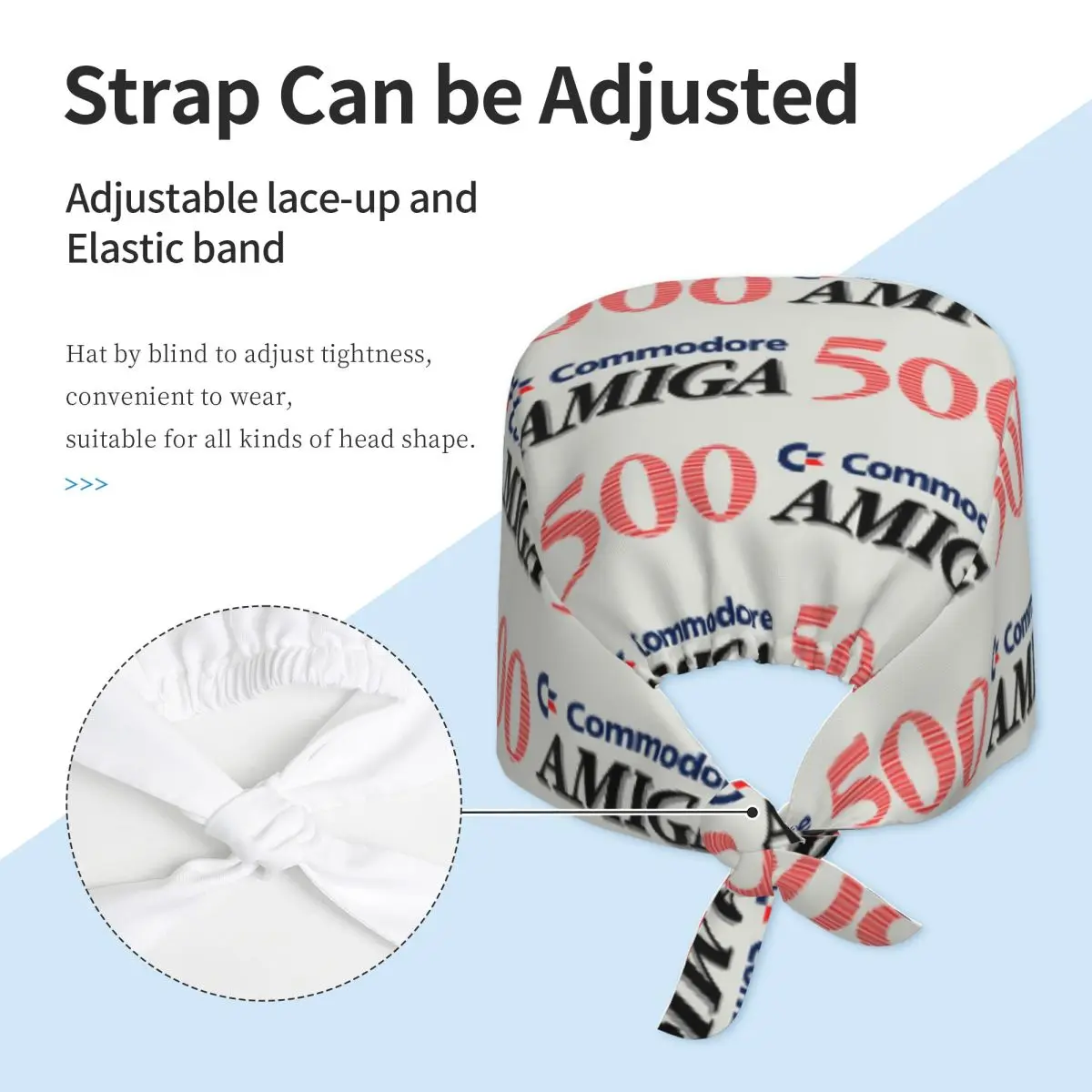 Commodore Amiga 500 Scrub Hat Doctor Working Surgical Cap Unisex Adjustable Nursing Caps for Dentist