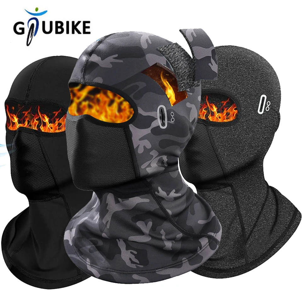 GTUBIKE Winter Warm Cycling Cap for Men Bicycle Motorcycle Balaclava Windproof Sport Scarf Velvet Bike Face Cover Hiking Ski Hat