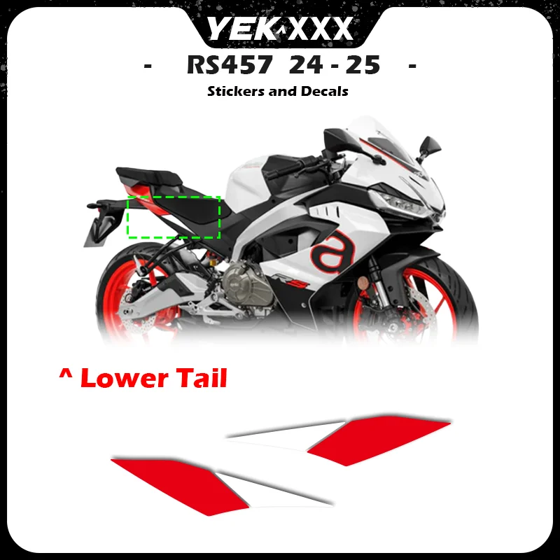 

Custom 2024-2025 For Aprilia RS457 Fairing Shell Stickers - OEM Copy with Metallic Effect Tail Shell Sticker Decal Full LOGO