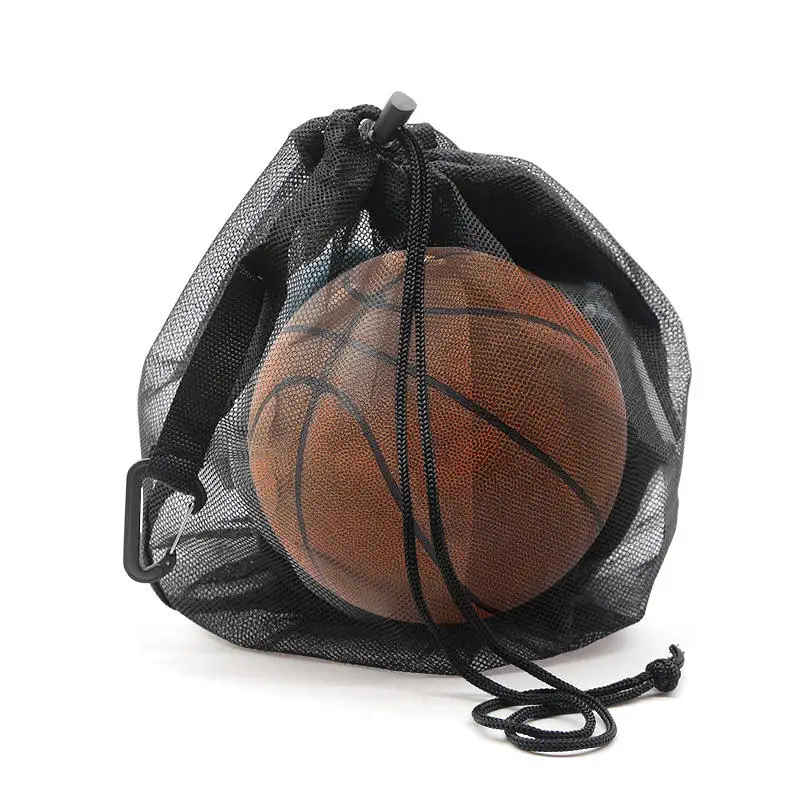 Bolso de hombro de malla ajustable, mochila portátil para almacenamiento de fútbol, ​​baloncesto, voleibol, bolsas de almacenamiento multifuncionales para exteriores