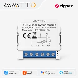 AVATTO Tuya inteligentny Zigbee moduł przełączający 2 Way Control, inteligentny dom 1/2/3/4 Gang automatyka DIY Breaker praca dla Alexa Google Home