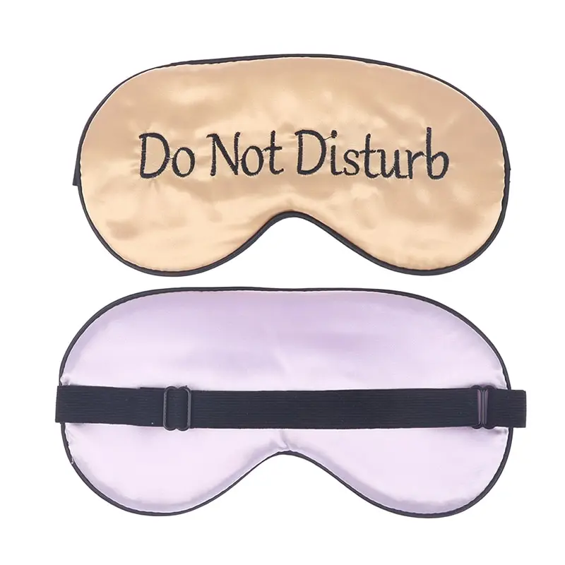 Funny Embroidered Silk Sleep Mask Adjusting Button Travel Ventilation Sleeping Mask Letter Pattern Eye Patches For Sleeping Aid