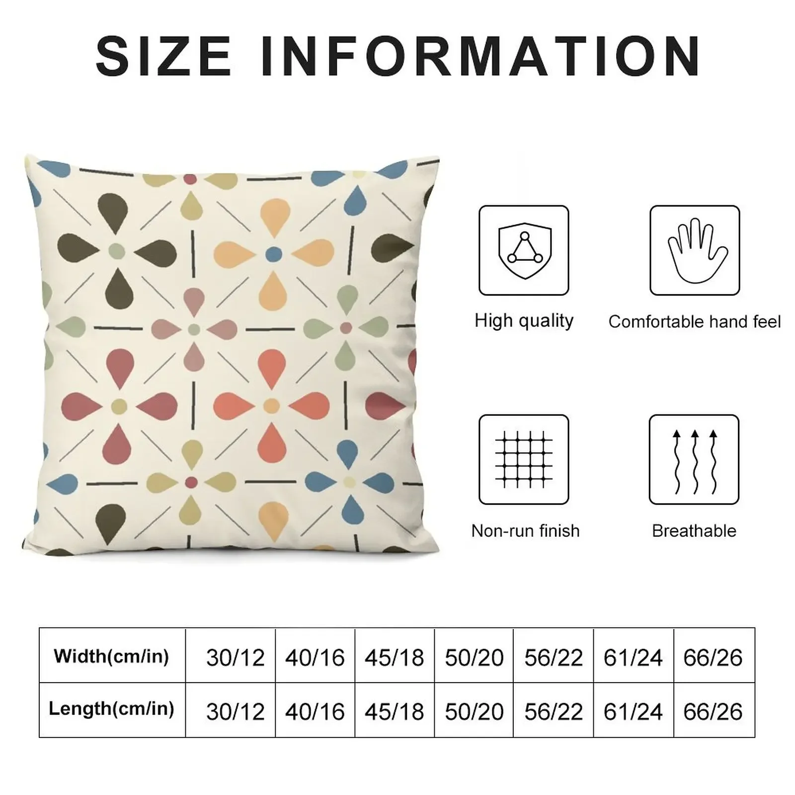 Vintage Fifties Abstract Floral - Mid Century Geometric Abstract Throw Pillow bed pillows autumn pillowcase pillow