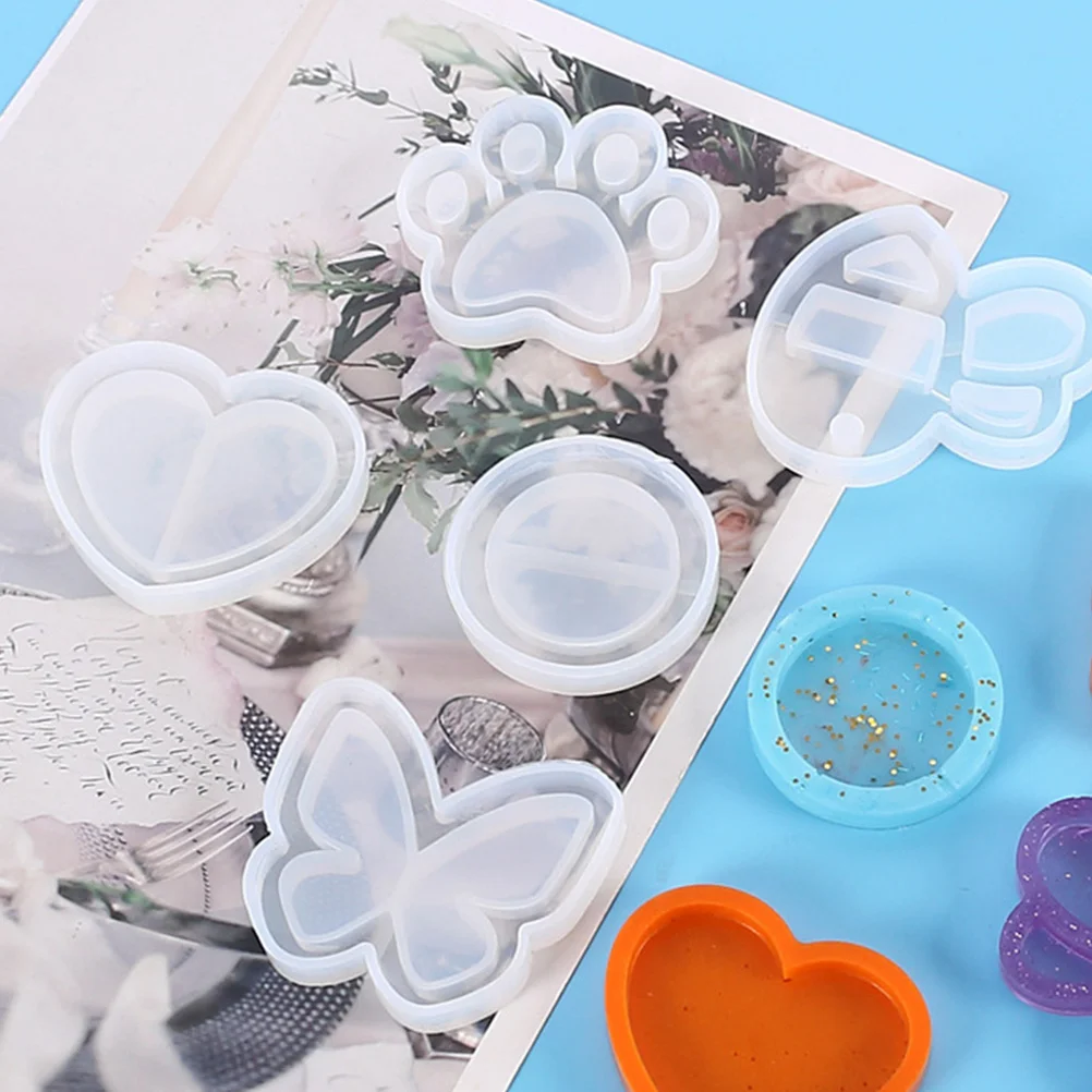 

5pcs Crystal Epoxy Mold Silicone Pendant Craft Tools DIY Small H Glue Jewelry Accessories Components Pendant Craft Mold