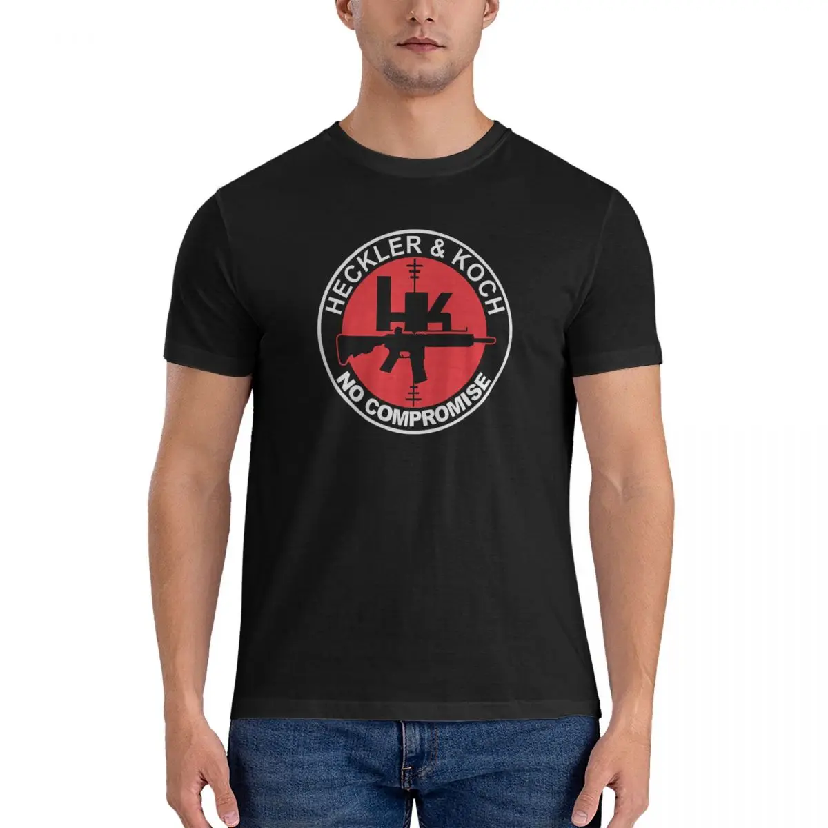 

Neat Men's T Shirt Heckler Koch HK Fashion Tees Short Sleeve O Neck T-Shirts Pure Cotton Printed Clothing