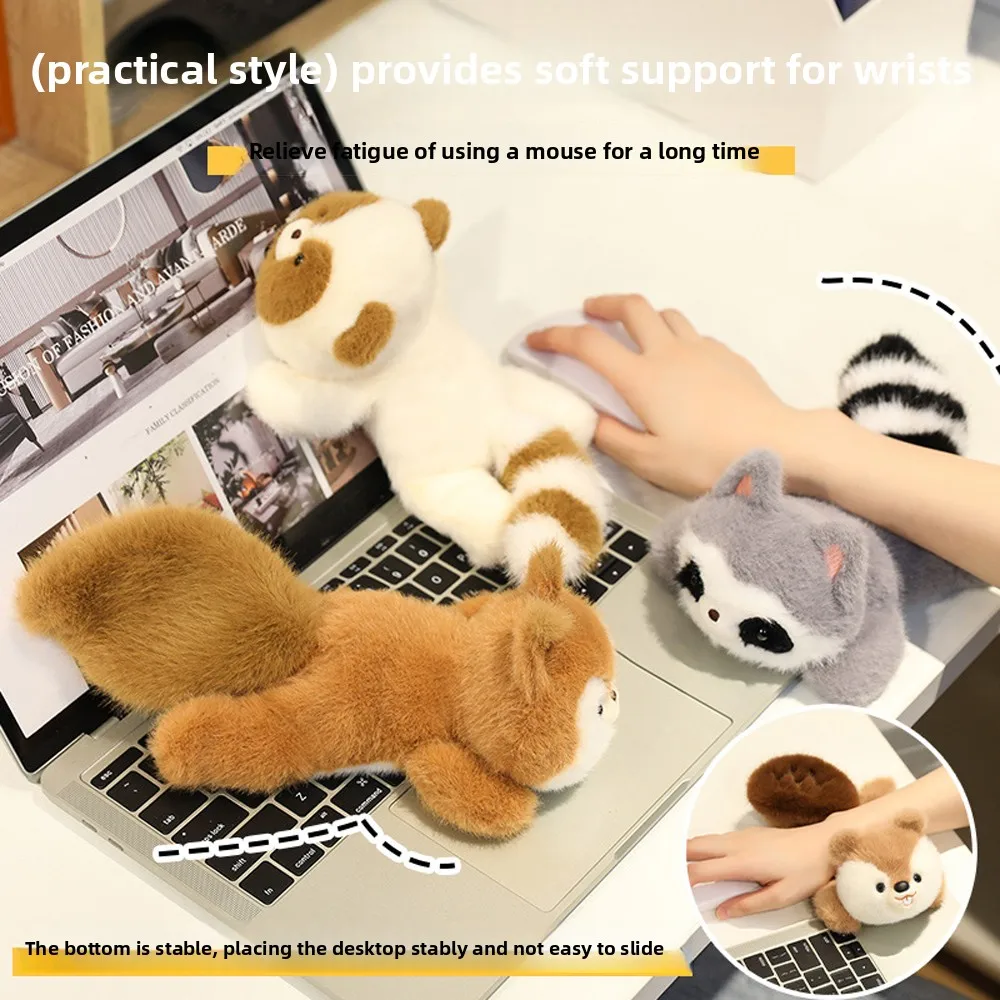 

Soft Wrist Pad Sitting Animals Stuffed Pet Raccoon Animals Soft Animal