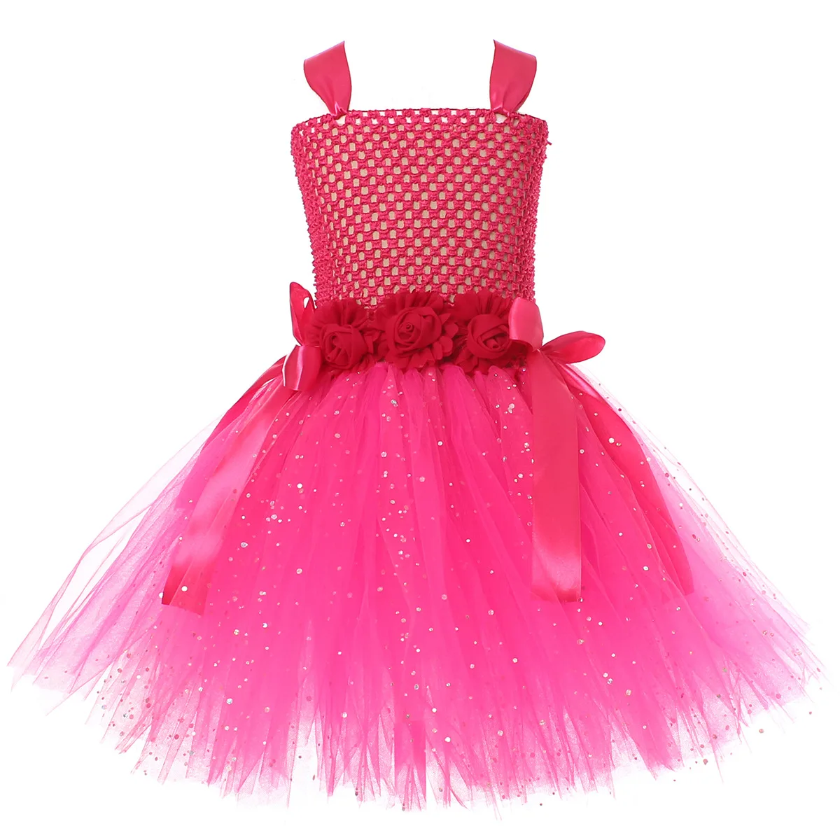 Children Halloween Party Stage Performance Fairy Sweet Vibrant Tutu Dress With Fancy Accessories Set For Outdoor Photoshoot Wear