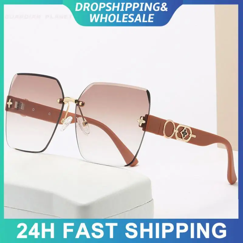 Fashion Rimless Women Sunglasses Men Vintage Brand Designer Sun Glasses Square Red Shades UV400 Eyewear Outdoor Fishing Cycling