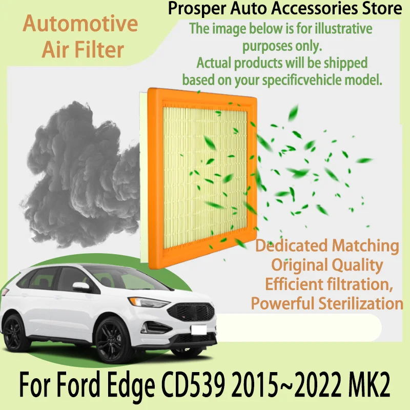 

Воздушный фильтр двигателя автомобиля, автомобильные детали, воздухозаборный элемент для Ford Edge CD539 2015 ~ 2022 2021 20 MK2, комплект угольного салонного фильтра, автозапчасти