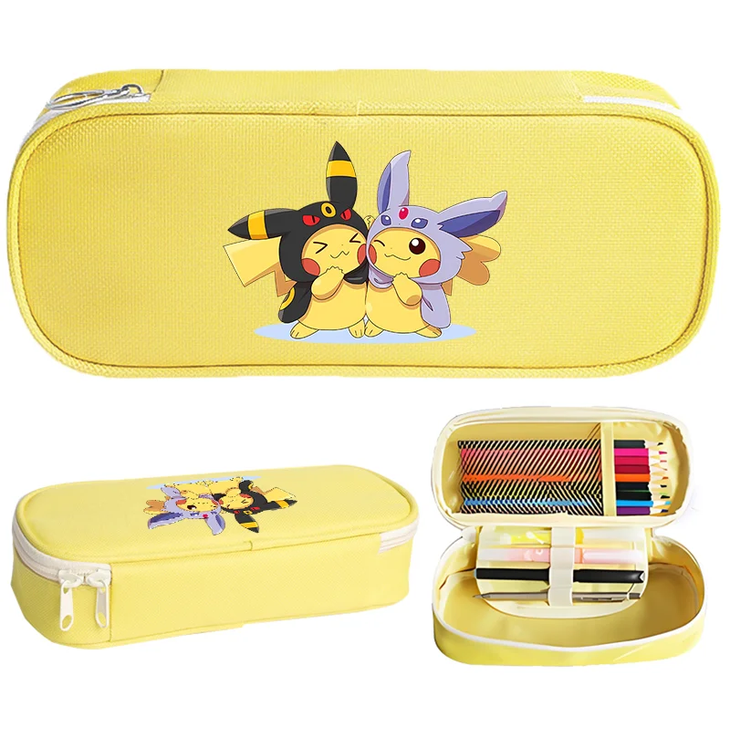 

Пеналы для карандашей с изображением Покемонов, мультяшные пеналы с Пикачу, вместительные сумки для ручек, пеналы с аниме-персонажами для мальчиков и девочек, школьные канцелярские принадлежности, подарок