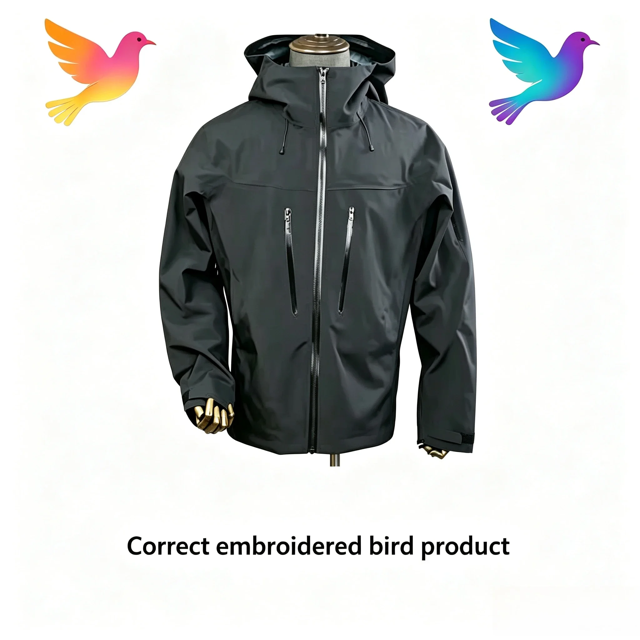 ARC SV Embroidery Bird Logo Three-Layer Camping Jacket Men Women Waterproof Windproof Hiking Ski Unisex Coat