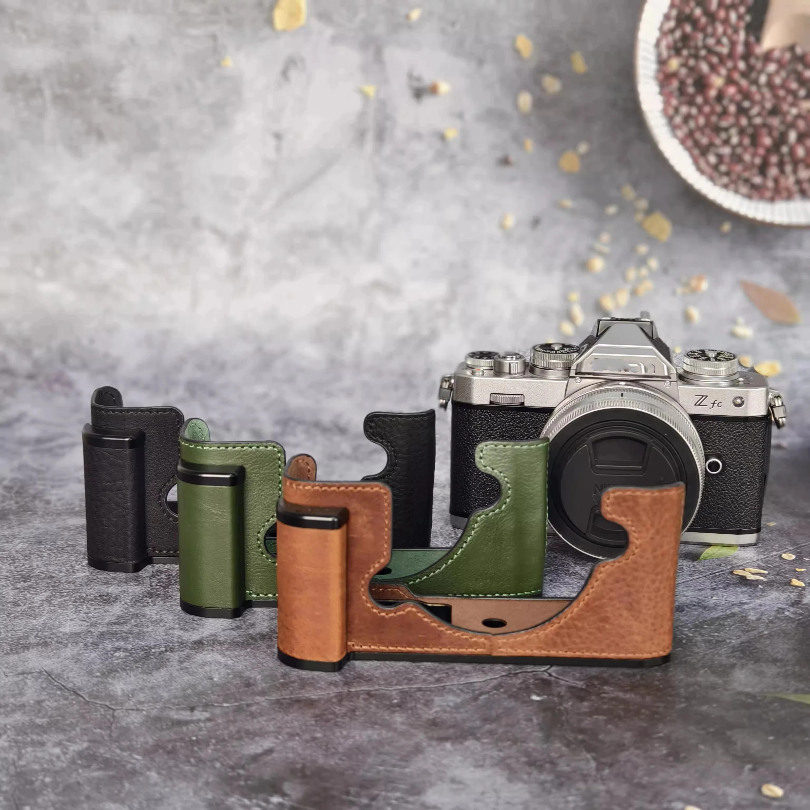 NEW handwork Camera Genuine leather cowhide Bag Body BOX Case For NIKON ZFC zfc skin hand grip Protective sleeve base