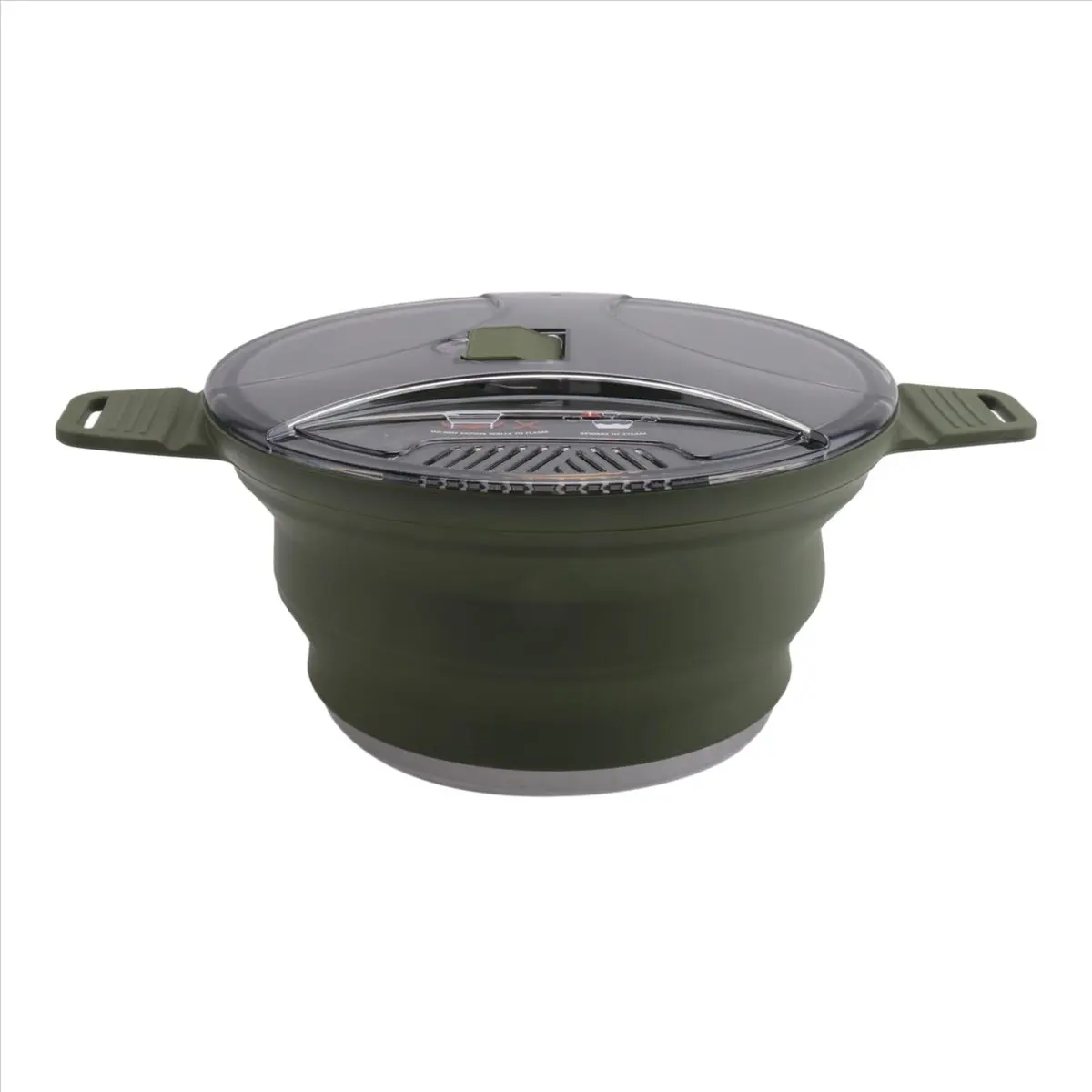 SUMMER SALE Outdoor Folding Pot Silicone Hiking Cooking Pot Portable Picnic Pot Stainless Steel Camping Cooker,Green