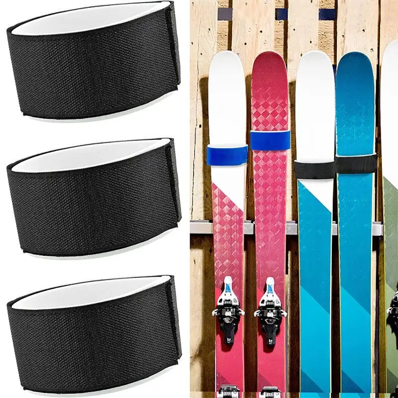 

4pcs Ski Straps - Nylon Snowboard & Sled Fixing Belts | Portable Outdoor Ski Board Accessories For Easy Transport And Storage