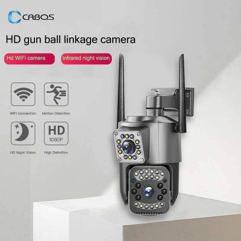 

Binocular gun ball linkage HD WiFi Outdoor Waterproof Ball Machine Camera Home Remote Monitoring