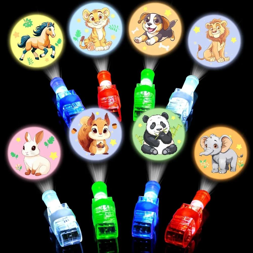 

24 Pack Animal Light Up Finger Lights Party Favors for Kids, Treasure Box Goodie Bags Christmas Stocking Stuffers, Glow in The