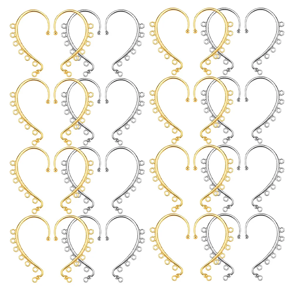 40 قطعة DIY الأذن الأصفاد أقراط للنساء 6 ثقوب غير ثقب كليب على الأذن يلتف صنع المجوهرات النتائج DIY استرخى أقراط الحرفية