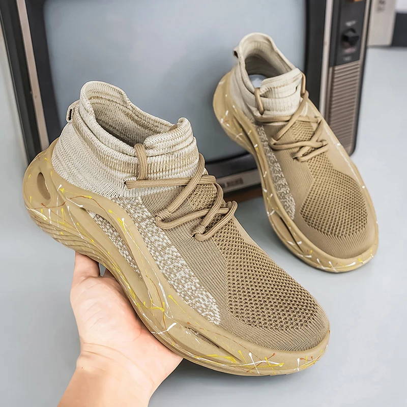 

Men Mesh Surface Running Shoes Super Breathable Soft Elastic Sole Casual Sport Sneakers Anti Slip Daily Outdoor Walking