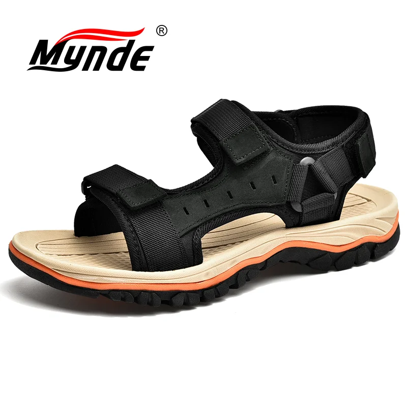 Marke Sommer herren Sandalen Aus Echtem Leder Männer Hausschuhe Gladiator Männer Strand Sandalen Weichen Bequemen Im Freien Waten Schuhe 38-46