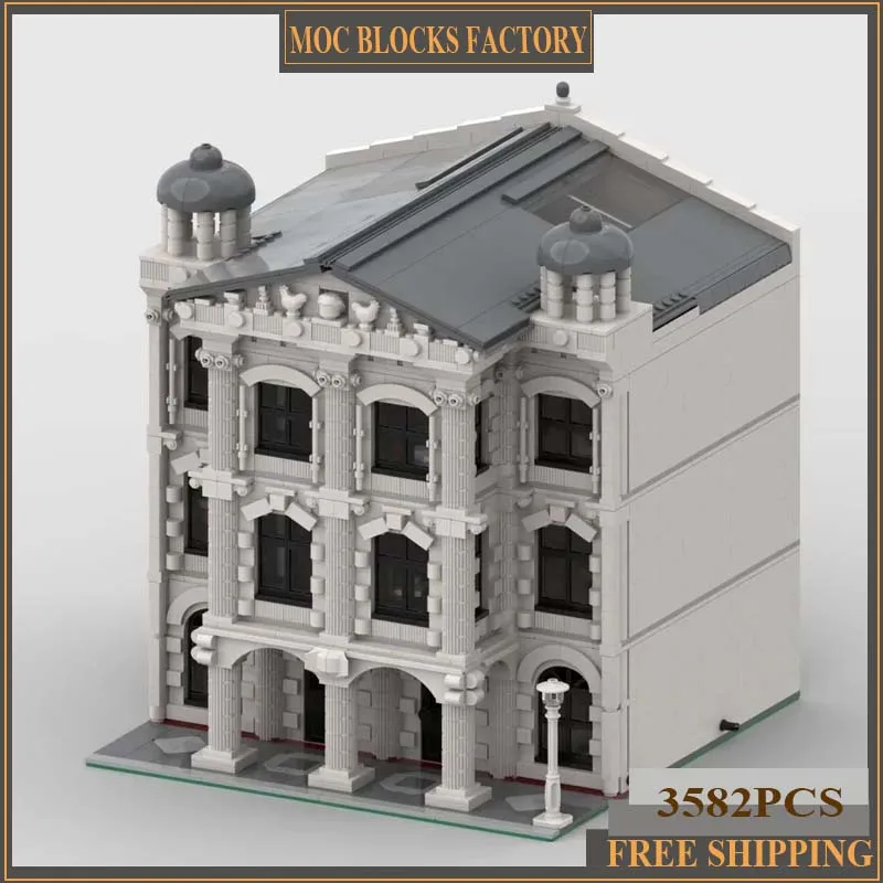 

Moc Building Blocks Modern Grand Theatre Model Technology Brick City Street View DIY Construction Toy For Holiday Gifts