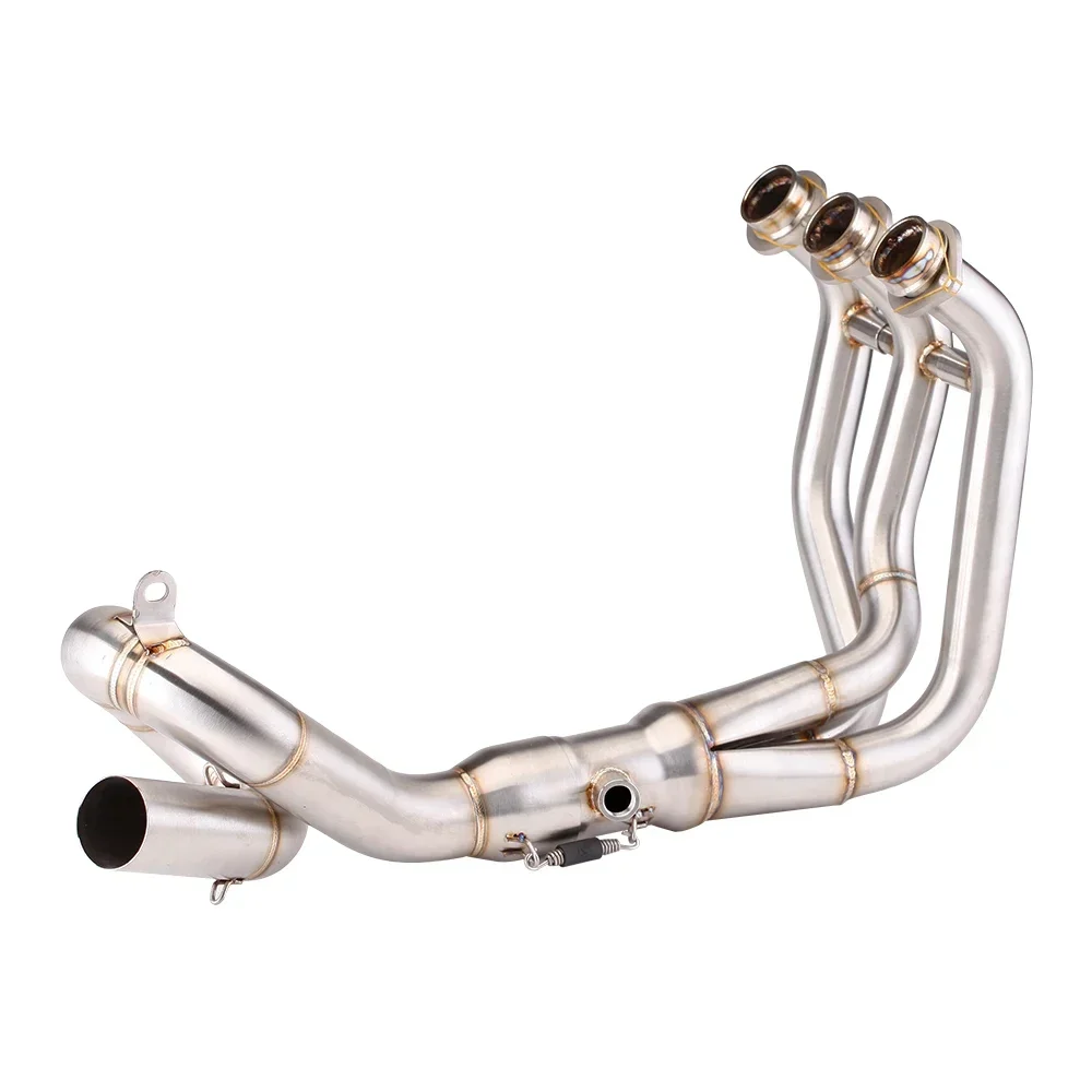 Motorcycle exhaust pipe stainless steel titanium alloy Slip on rotary exhaust front connecting pipe for YAMAHA MT09 2014-2021