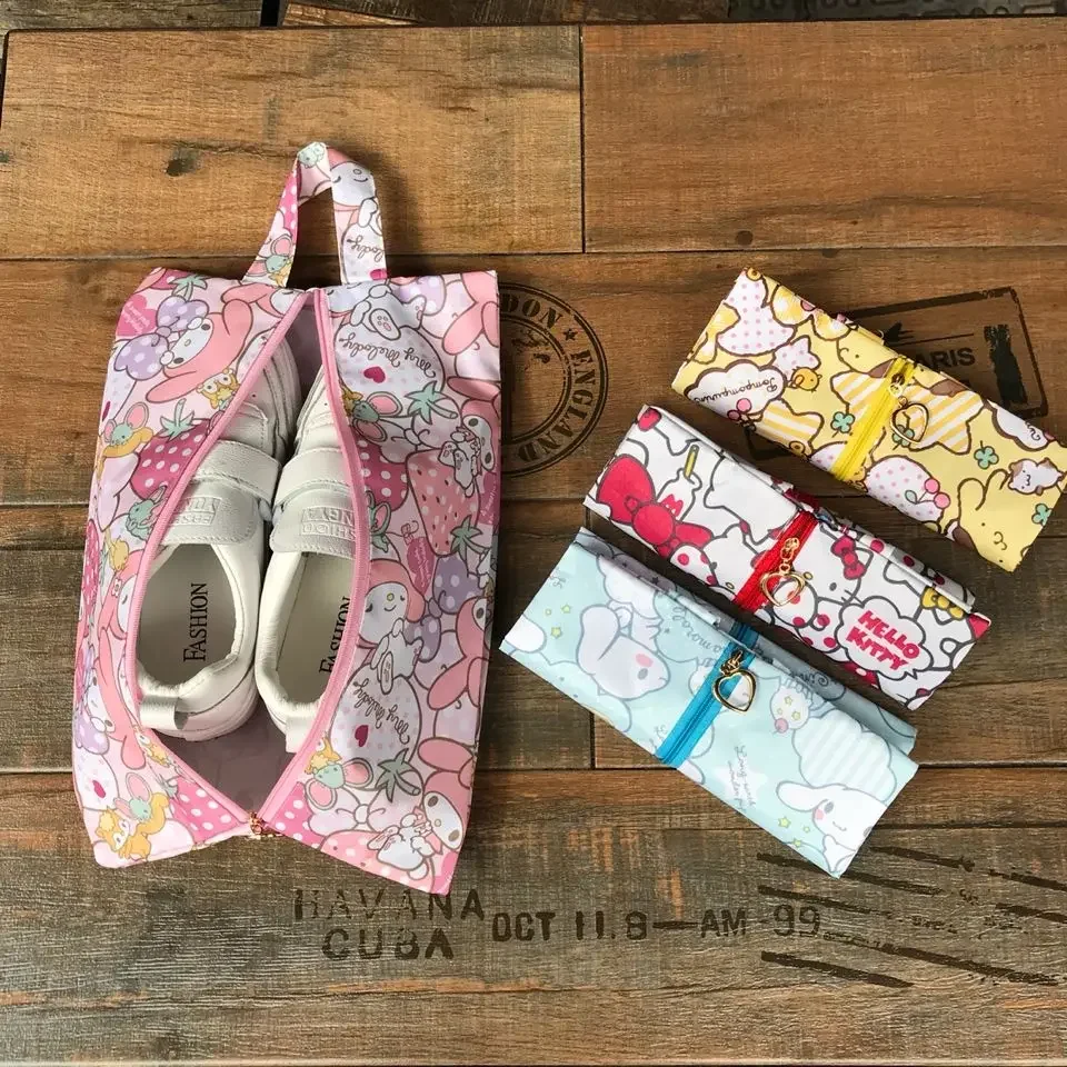 

My Melody Shoe Pouch Cute Cartoon Printing Waterproof Oxford Travel Shoe Cover New Fashion Practical Dustproof Shoe Bag