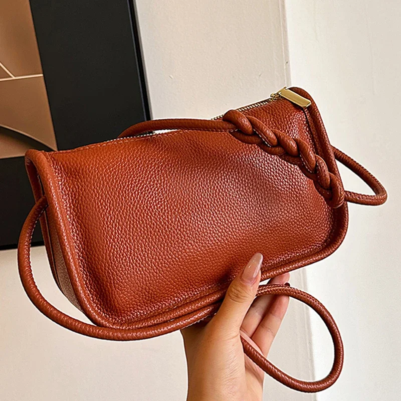 

100%Real Cowhide Genuine Leather Sac Fashion Women Crossbody Bags For Ladies New High Capacity Shoulder Bag Handbag Female Purse