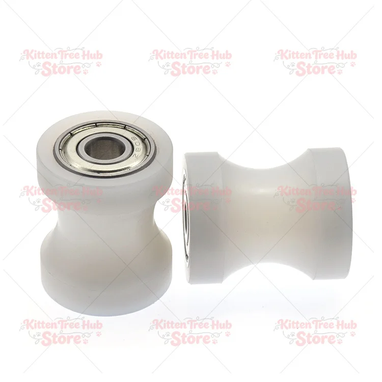 2-pecas-roldana-guia-concava-com-rolamento-608z-revestido-em-nylon-usinado-cnc-com-ranhura-em-u-6-8-x29-x-35mm