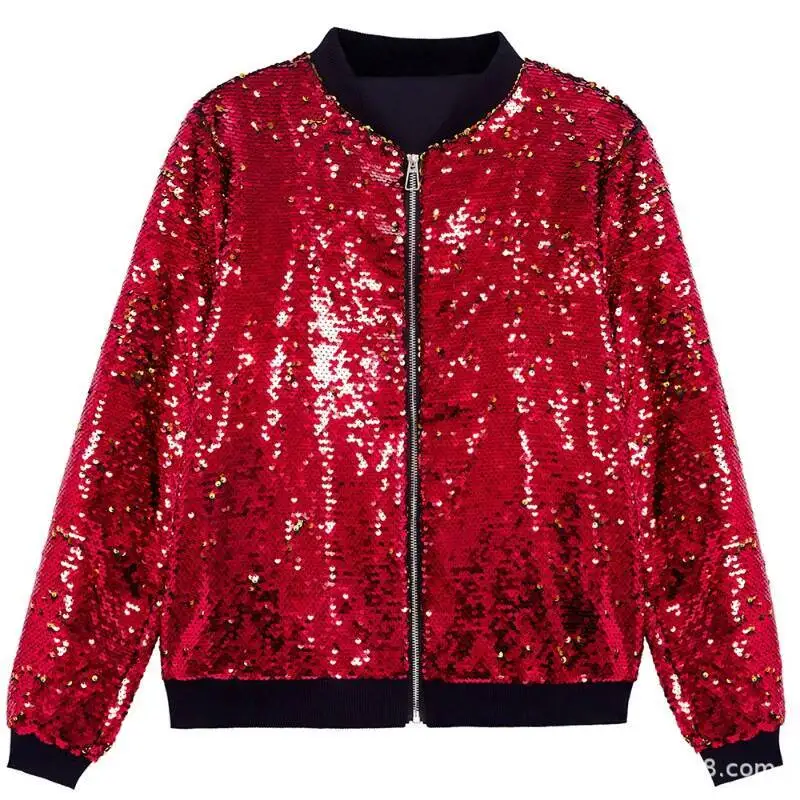 2025 New Over Sequin Jackets For Men,Fashion Carnival Party Flip Gold And Silverjacket Coat /Baseball Jersey,Large Eur Size