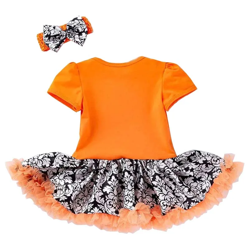 4pcs Costume Halloween Baby Girl 1 2 Year Horror Pumpkin Costume My First Halloween Party Dress Toddler Autumn Clothes 3 6 12 M