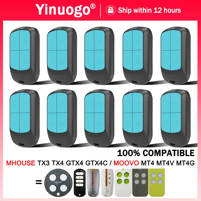 

10 шт. для MyHouse Mhouse TX3 TX4 GTX4 Moovo MT4 MT4V MT4G устройство открывания гаражных ворот/ручной передатчик с дистанционным управлением
