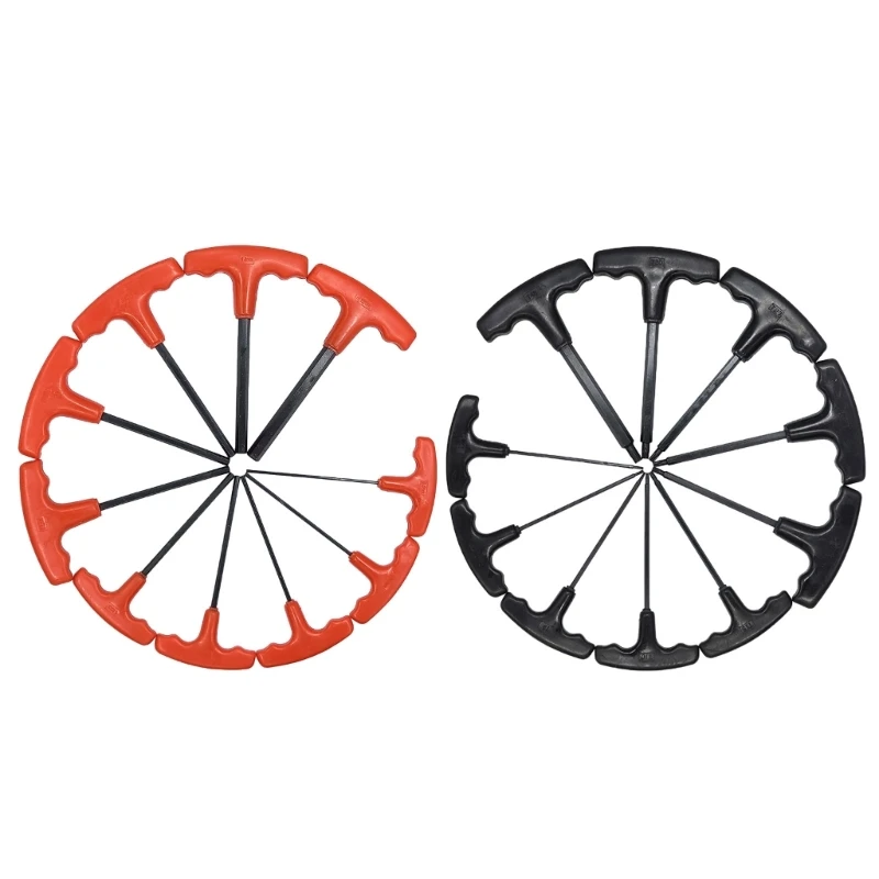 Jeu clés hexagonales avec tête plate, poignée en forme T, clé 2 à 10mm, clés multifonctions pour l'entretien mécanique,