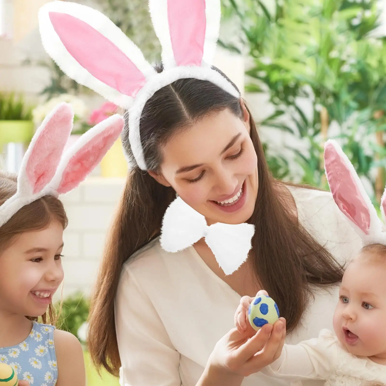 Costume da coniglio Set di fasce per orecchie di coniglio per adulti Fasce per feste per maschera di coda per ragazze