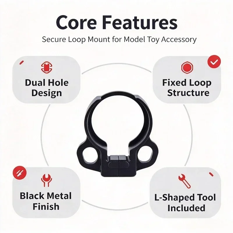 2026 New Tactical 20mm Picatinny Dual Hole Sling Swivel Adapter Fixed Loop Sling Mount Airsoft Toy Accessory Black