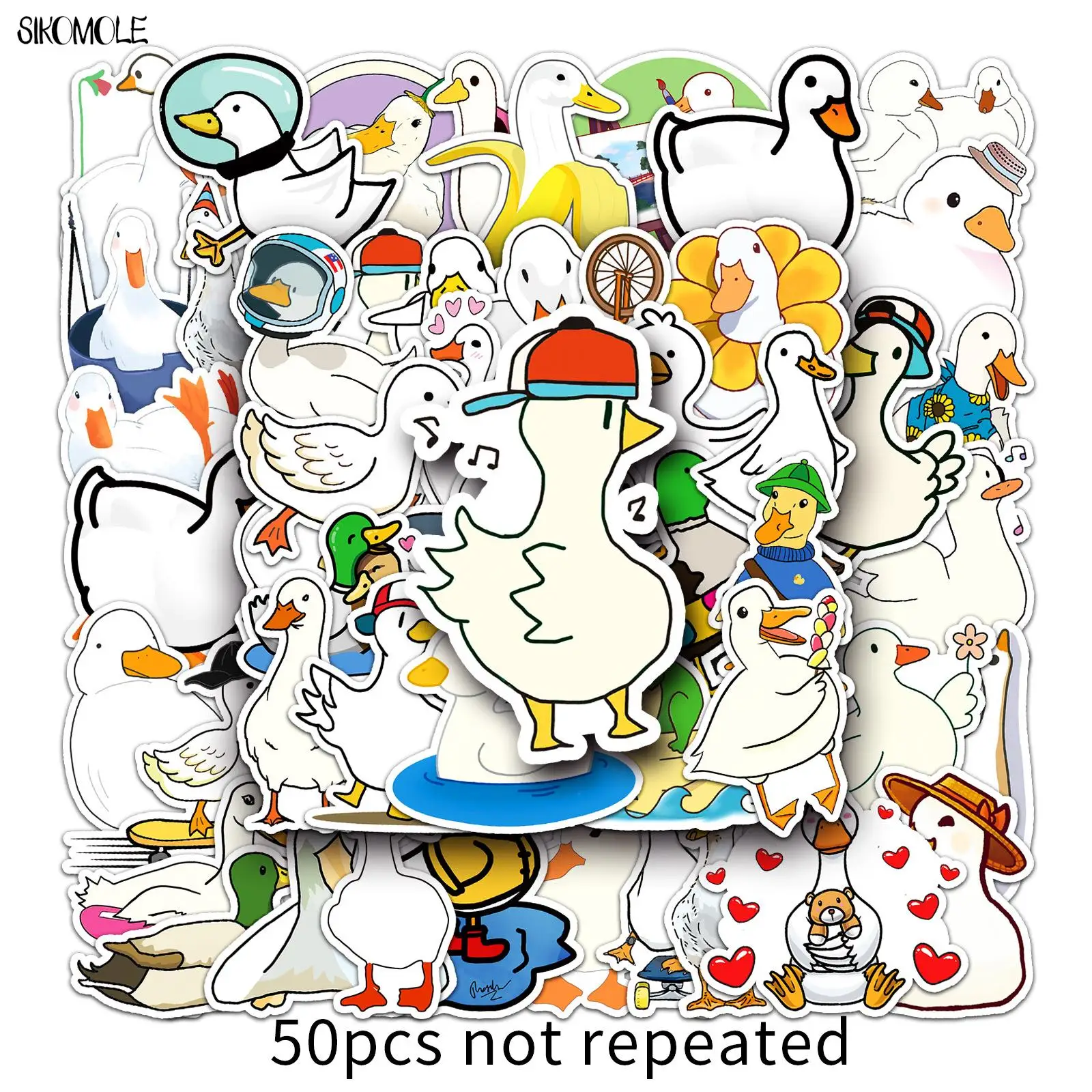 10/30/50PCS Mixed Cartoon Cute Duck Stickers Animals DIY Helmet Skateboard Laptop Motorcycle Graffiti Sticker Decals Kids Toy F5