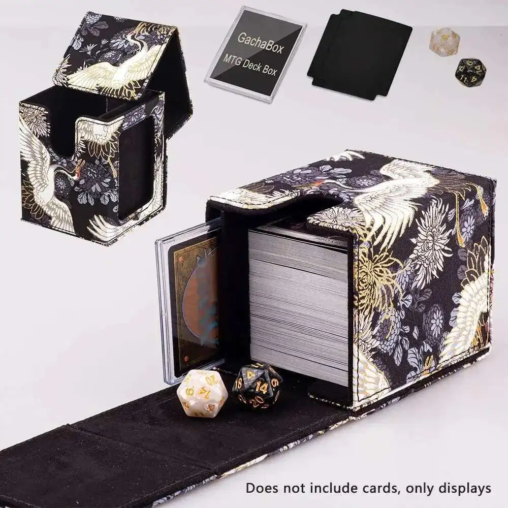 Boîte De Rangement Magnétique En Cuir PU – Pour 100 Cartes Double-Sleeve, Compatible MTG