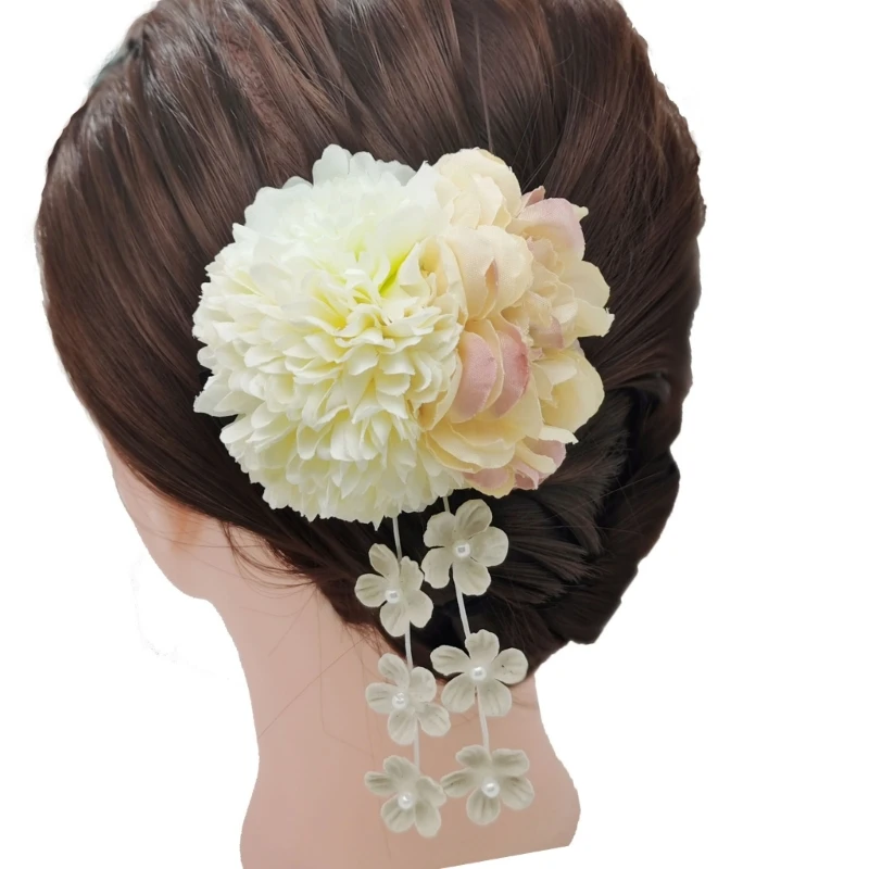 Hydrangea Hairpin Chinese Costume Hair Wedding Headpiece Women Gift