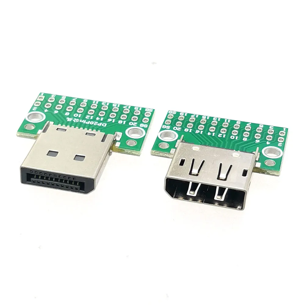 1pc Display Port Male Female Socket Test Connector DP Interface Data Cable Adapter Charging Circuit Board With PCB Board