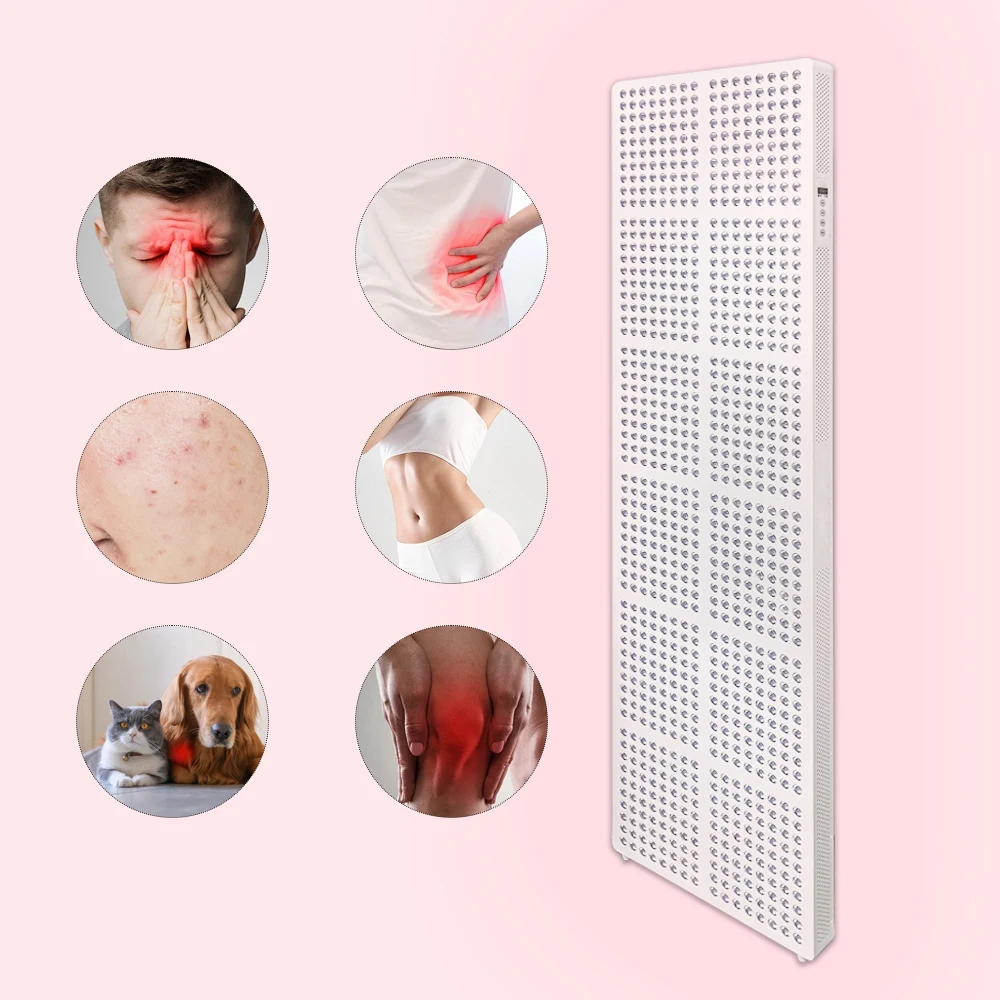 LED red light therapy panel with remote control 5 wavelengths 630/660/810/830/850nm infrared red light therapy whole body panel