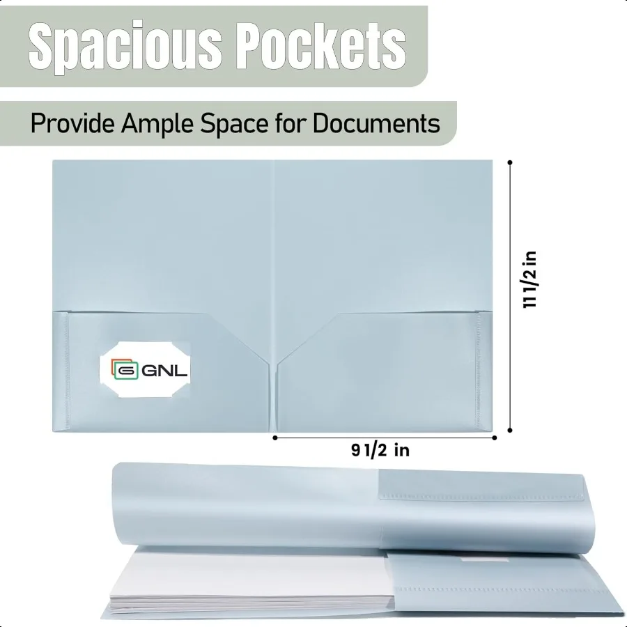 Plastic Folders with Pockets Pack of 5 Muted Pastel Colors Heavy Duty 2 Pocket File Folders Letter Size Pocket Folders for Scho