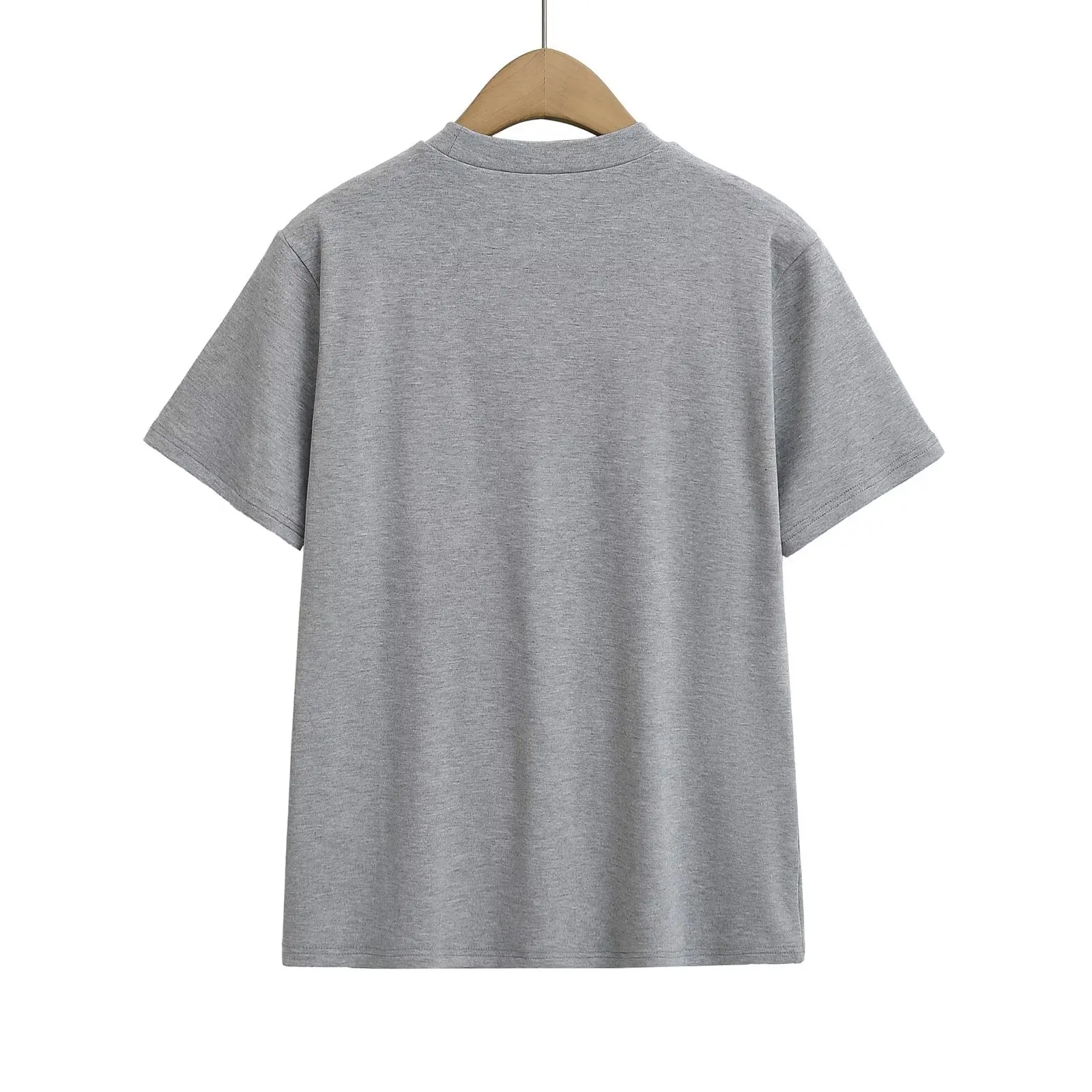 Retro Sle Loose Fit Straight Leg ort Sve round Ne T-irt for Women Summer Casual Boyfriend Sle Top Quali Fabric