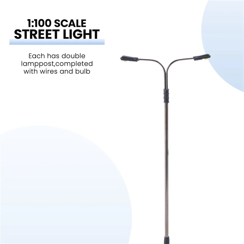 A19Q-2Led 1:100 Scale Street Light Scenery Mini Lamppost For Sand Table Model Lamp Post For Train Railway Street Scenery Type E