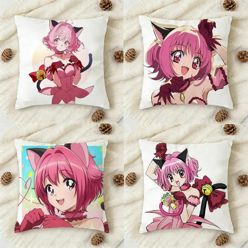

T-Tokyo Mew Mew Anime Double-sided Printed Square Decorative Cushion Cover for Sofa Living Room Home Decor