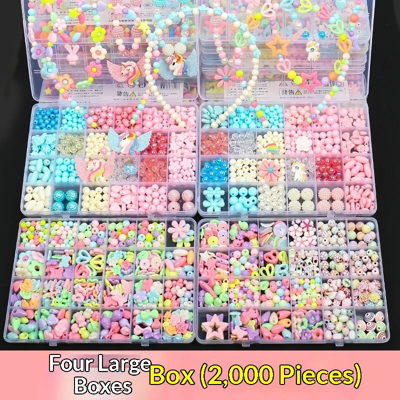 DIY Children Beads Set Beading Bracelet Necklace Arts & Crafts Toys for Girls Girls' Accessory Making Material Educational Toys