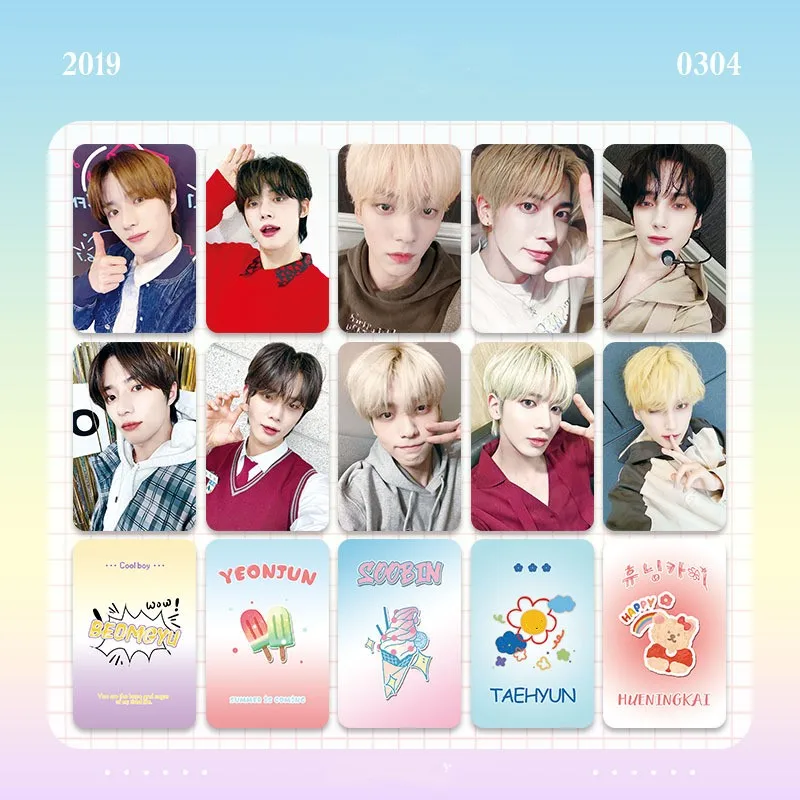 6Pcs/Set KPOP Yeonjun Soobin Taehyun Ins Style Fashion Photocards Beomgyu Hueningkai Selfie Lomo Cards Fans Collectibles Gifts